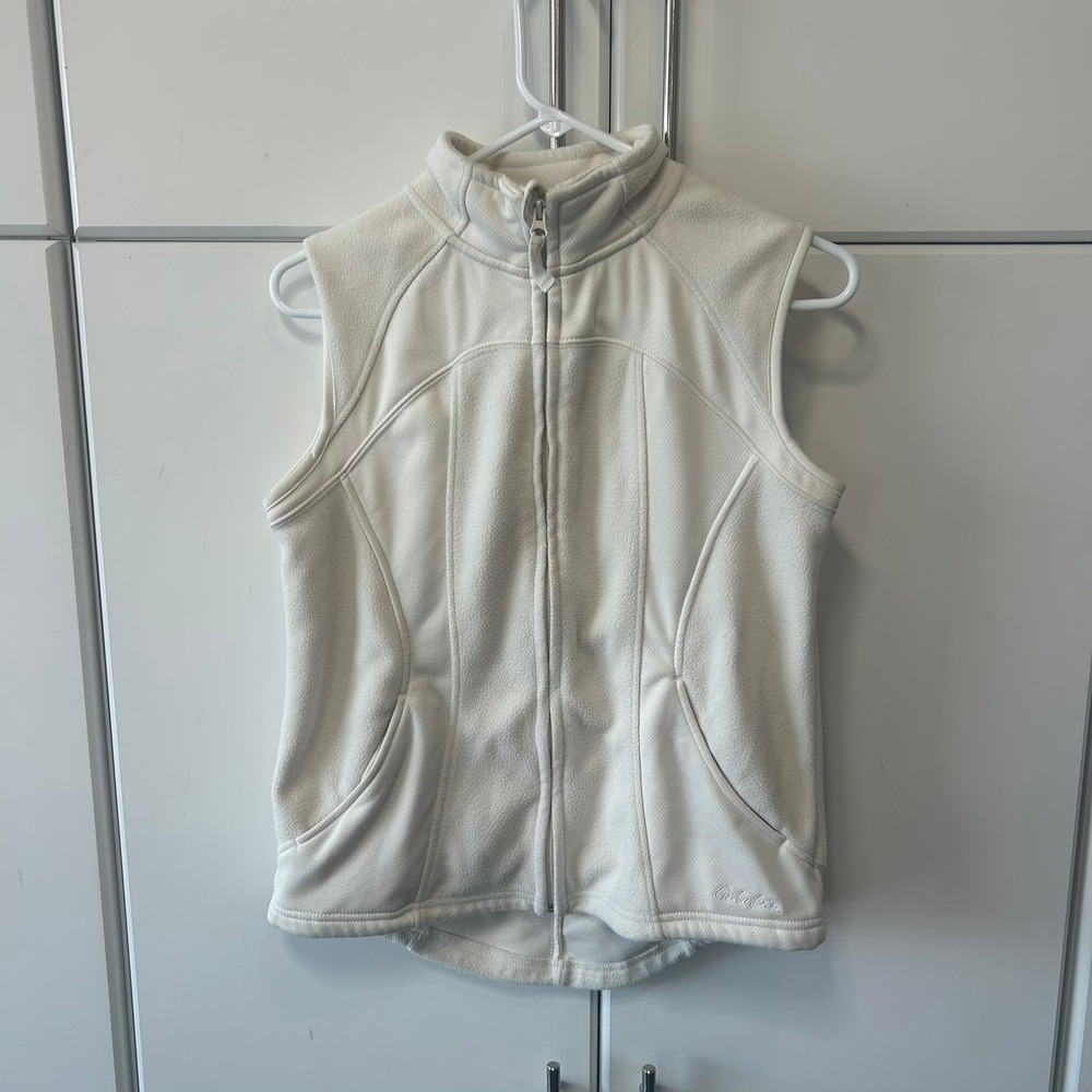 Cabelas Outdoor Gear Womens Fleece Vest White Full Zip Mock Neck‎ Small Regular
